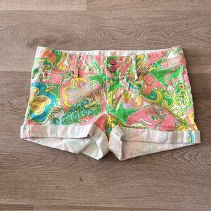 Lilly Pulitzer Pink and Green Jean Shorts